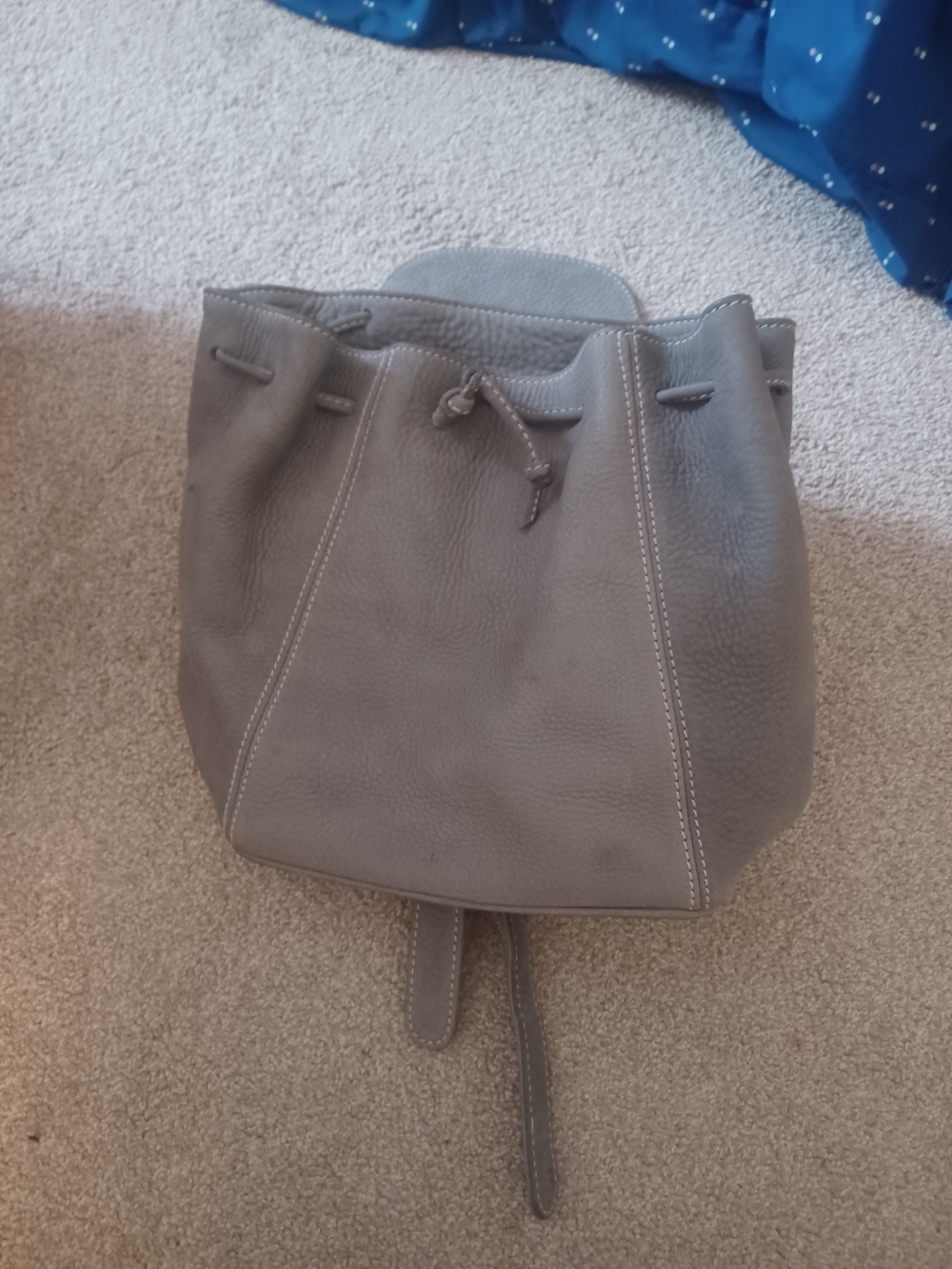 Coach Gray Women's Drawstring Leather Backpack